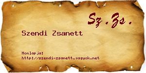 Szendi Zsanett névjegykártya